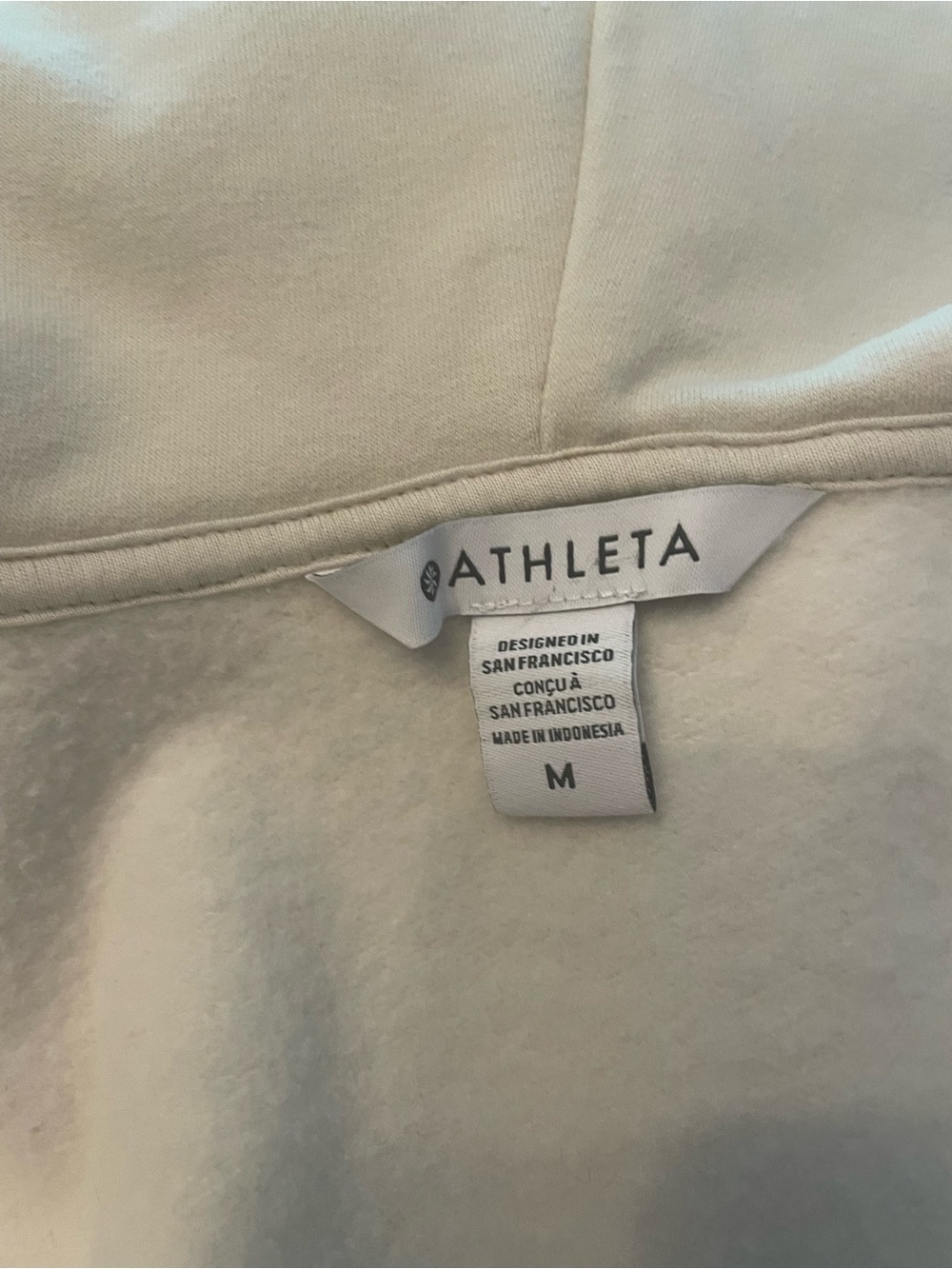 Athleta Cream Zip-Up Hoodie Jacket NWT - Picture 6 of 6